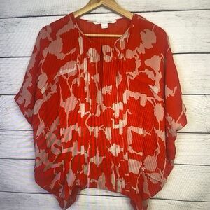 Women's Red and Cream Top
